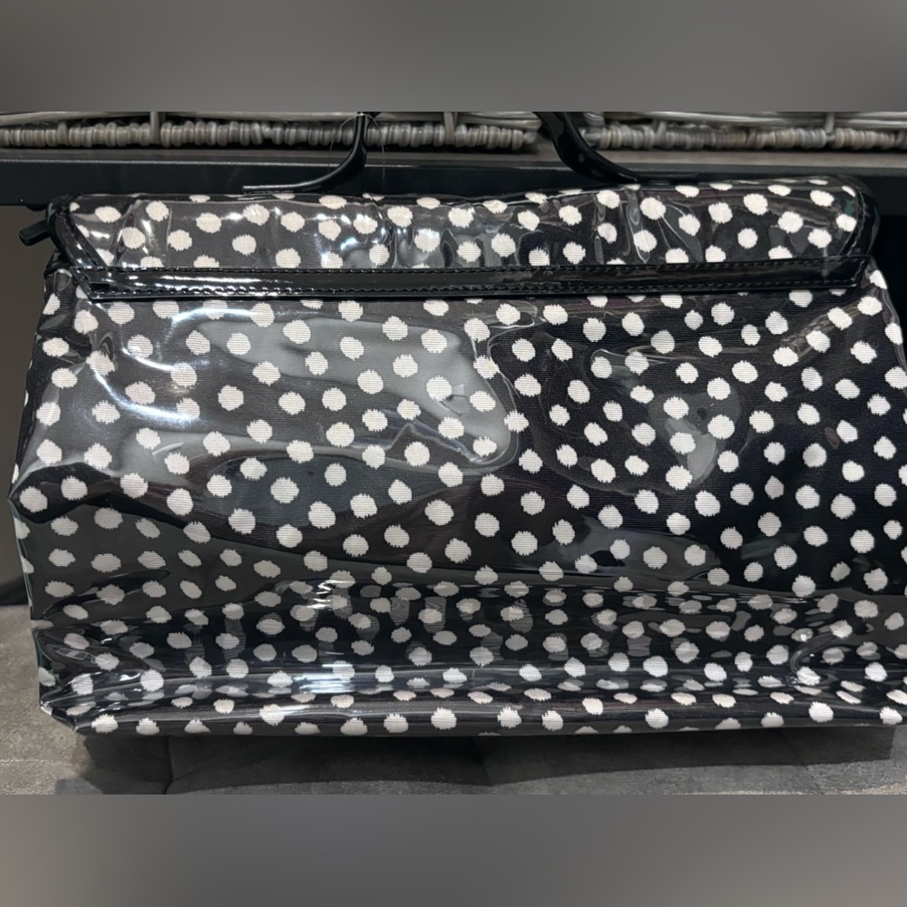 Kate Spade Makeup Travel Case 2 clear zipper compartments folds blue w… - Picture 4 of 16
